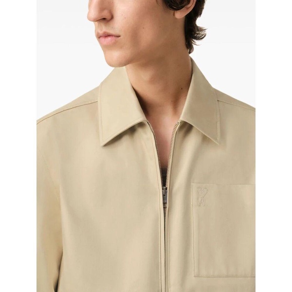 Beige Cotton Zipped Jacket