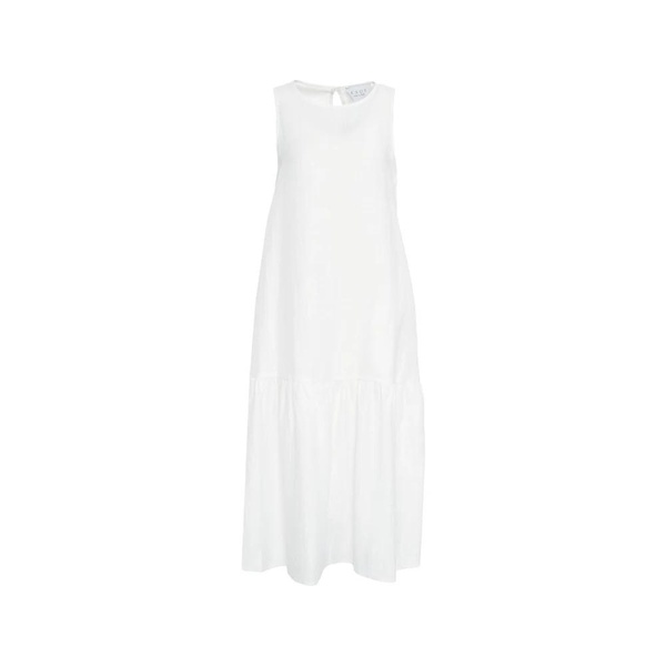 Elegant Linen Maxi Dress with Cut-outs