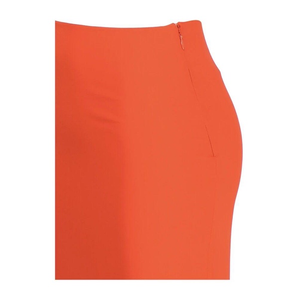Orange Silk Asymmetric Midi Skirt