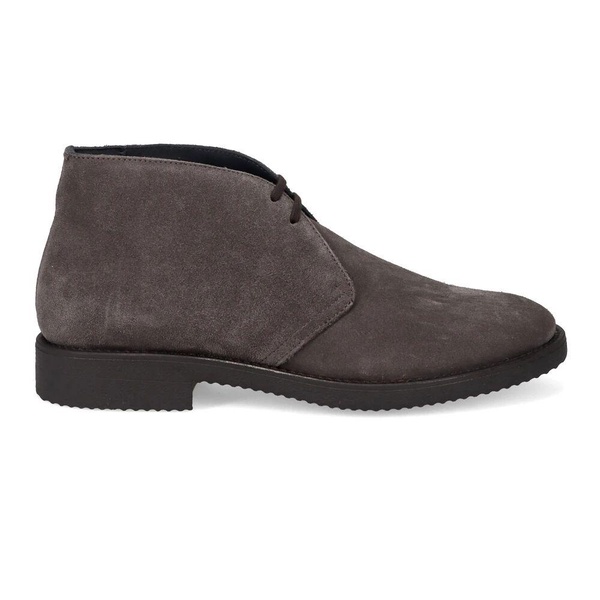 Grey Suede Lace-Up Ankle Boot