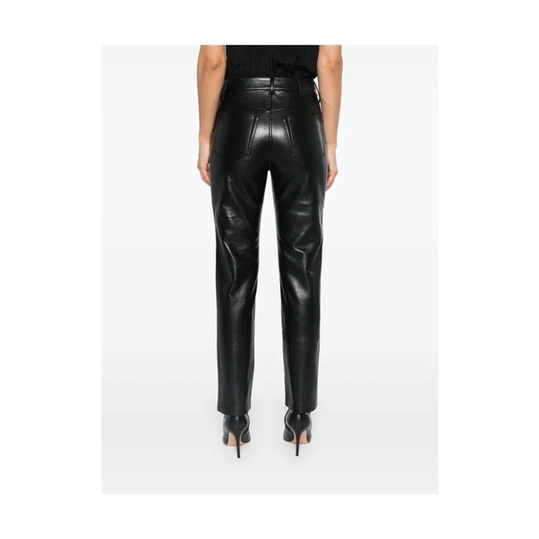 Black Faux Leather High-Waisted Jeans