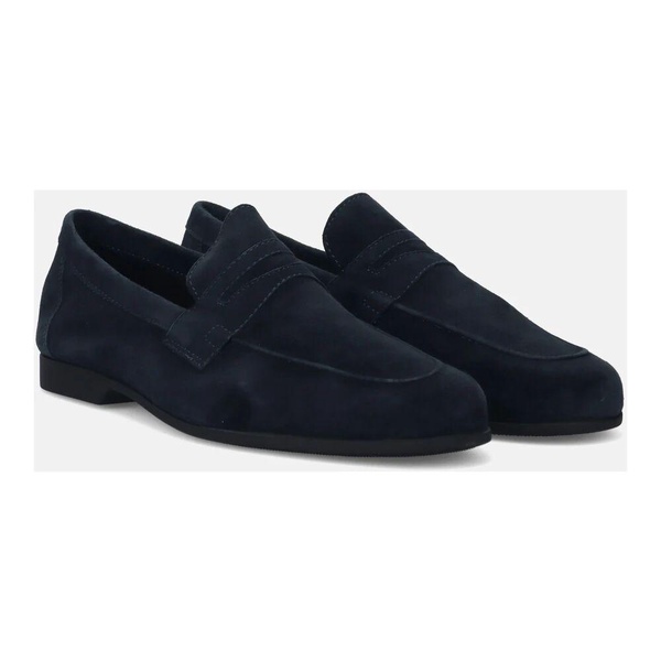 Blue Suede Men's Moccasin Shoes