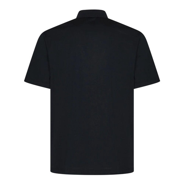 Black Polo Shirt Ribbed Collar