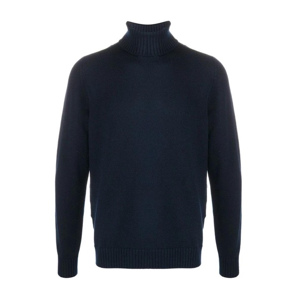 Blue Merino High Neck Sweater