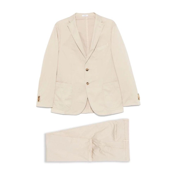 Beige Suit with Front Button Fastening