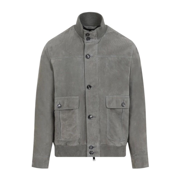 Suede Leather Blouson Jacket