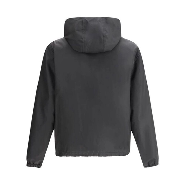 Monochrome Hooded Jacket with Zippered Pockets