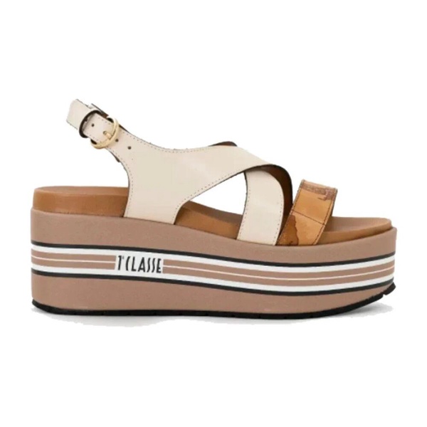 Platform Sandal Cream Cross Strap