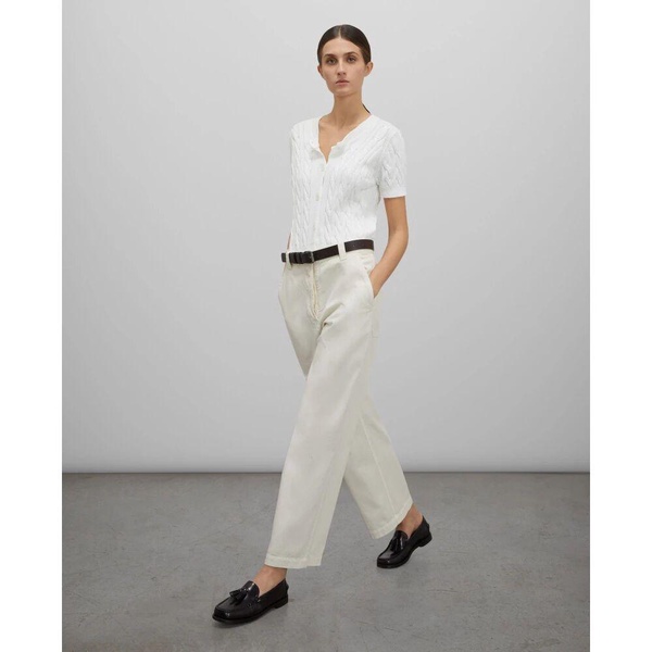 Wide Leg Cotton Gabardine Pants