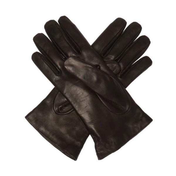 Leather gloves with logo