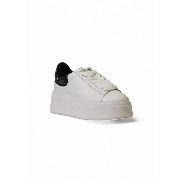 White Leather Fabric Sneakers Rubber Sole