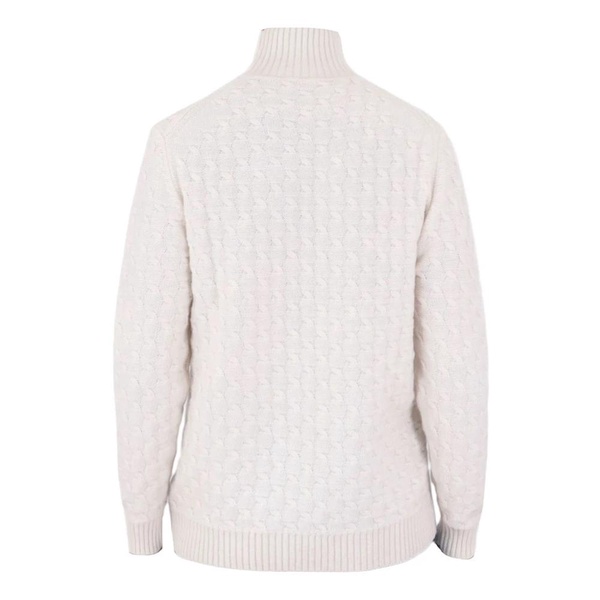 Beige Wool High Neck Sweater