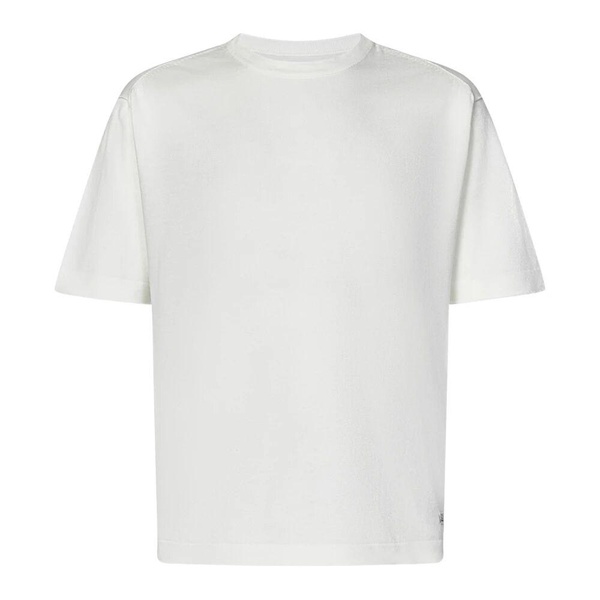 White T-shirts and Polos with Logo Patch