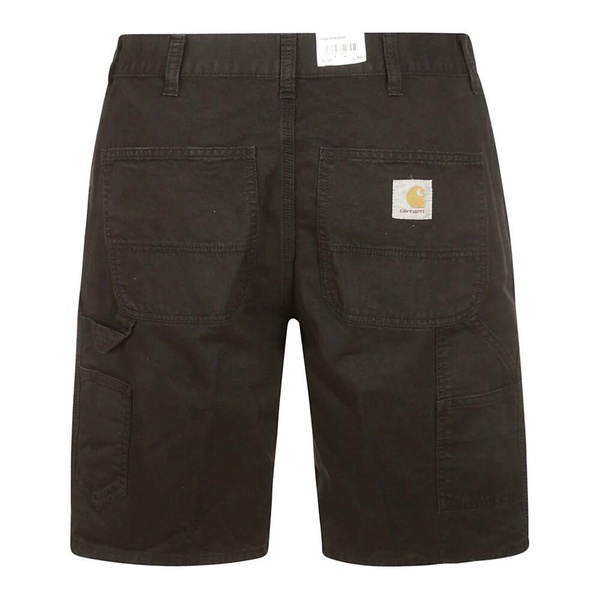 Black Cotton Bermuda Shorts with Pockets
