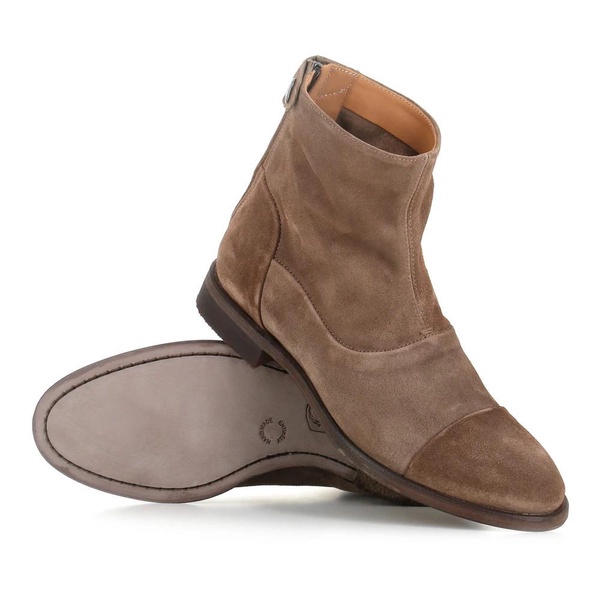 Light Grey Suede Ankle Boots