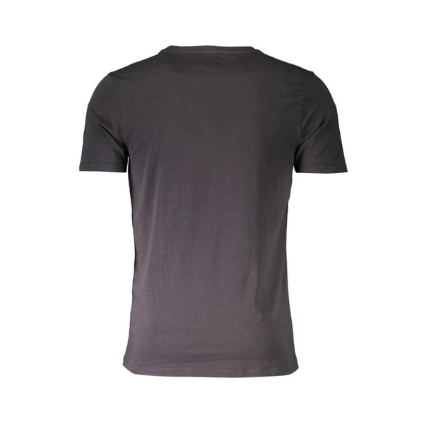 Black Cotton V-Neck Logo T-Shirt