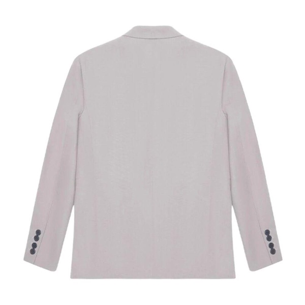 Grey Plain Button Blazer Spring/Summer