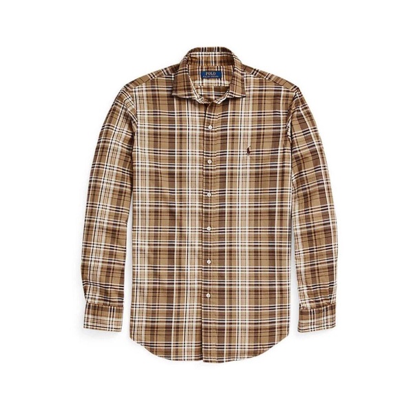 Brown Checkered Long-Sleeve Shirt