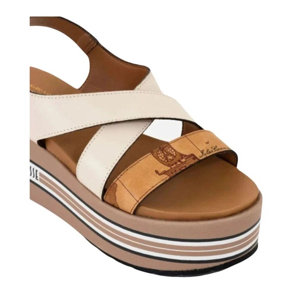 Platform Sandal Cream Cross Strap