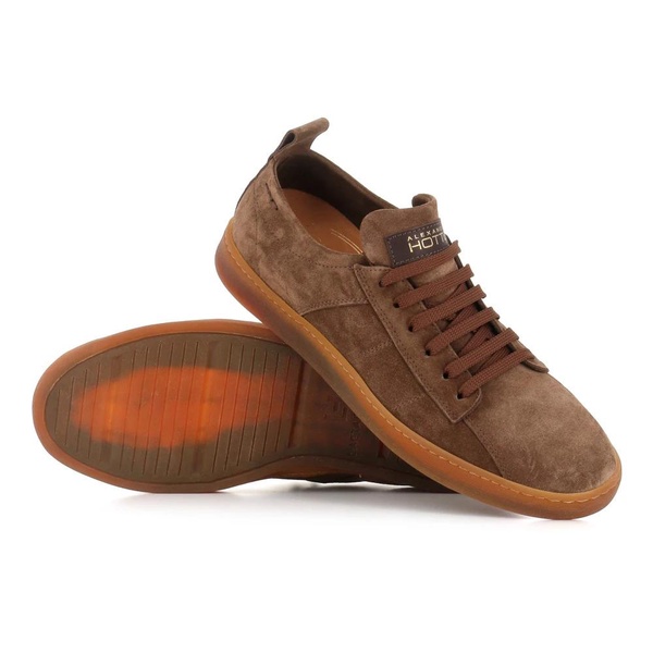 Chocolate Suede Sneaker with Round Toe