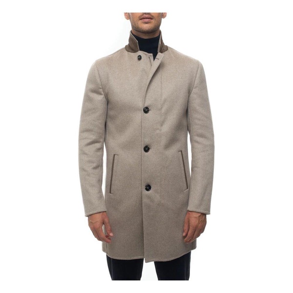 Buttoned Coat with Hidden Zipper
