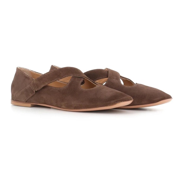 Brown Flat Ballerina Shoes