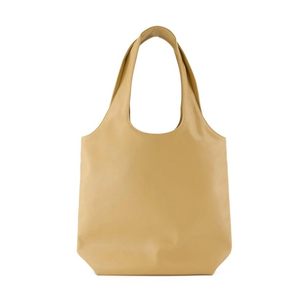 Beige Tote Bag with Large Handles and Interior Pocket