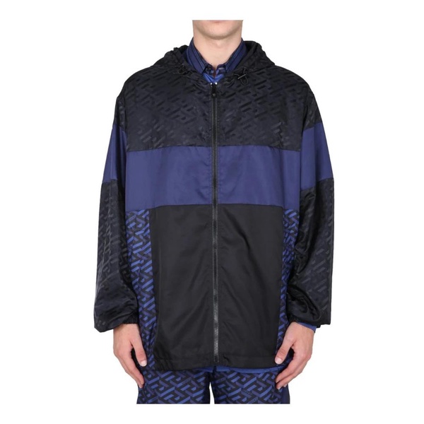 Hooded Windbreaker Jacket with Logo Detail