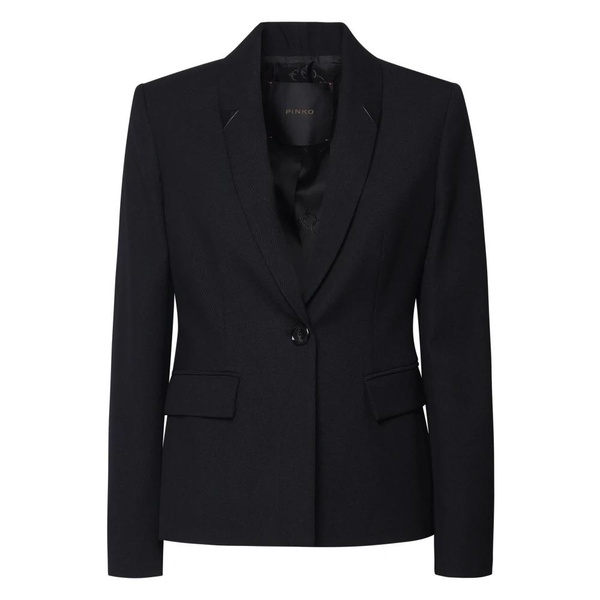 Black Double-Breasted Jacket with Lapels