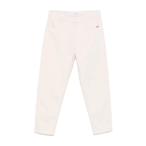 White Classic Jeans with Button Fastening
