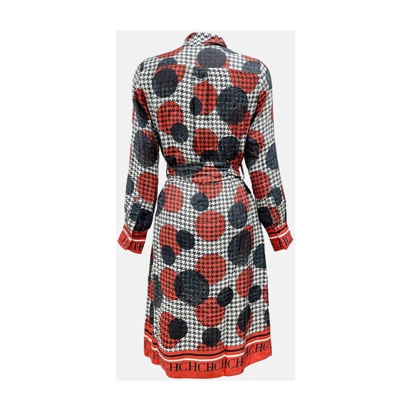 Polka Dot Houndstooth Midi Dress