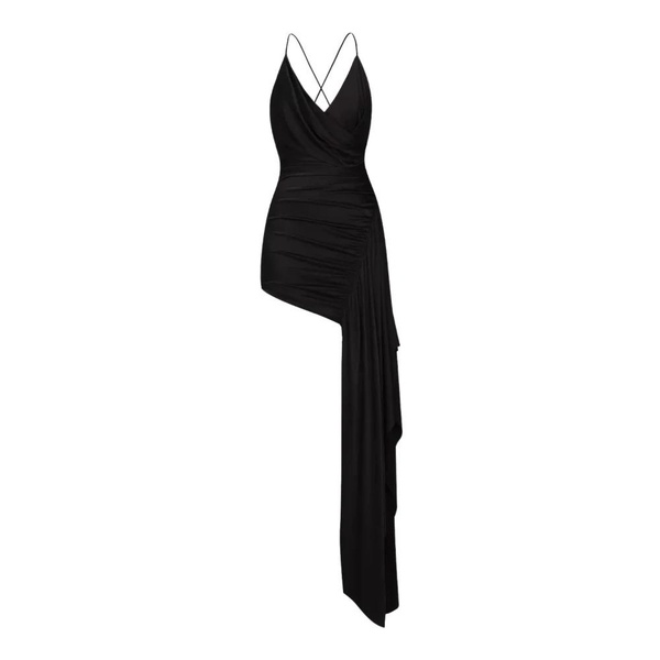 Black Asymmetric Mini Dress