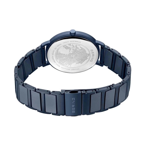 Men's Ceramic Watch 39 mm Sapphire Glass 5 ATM High-Tech Ceramic Slim Design Bracelet Stainless Steel Band with Ceramic Elements 18539-797