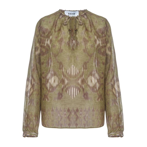 Green Cotton Printed Shirt