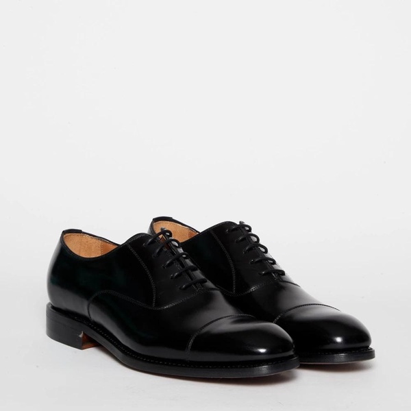 Black Leather Lace-up Shoes 5217