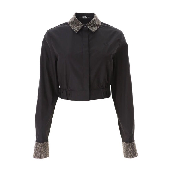 Rhinestone Cropped Shirt