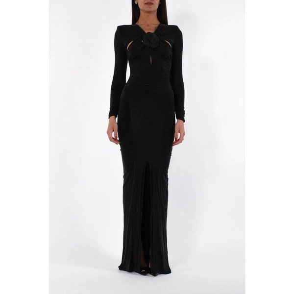 Long Jersey Dress with Cut-Out and Tail