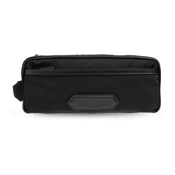 Cosmetic bag with logo patch