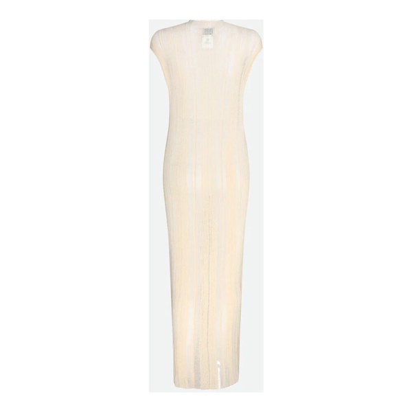 Butter Long Dress with Sheer Details