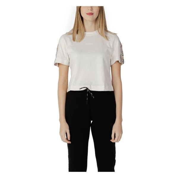 Beige Cotton T-shirt with Round Neck