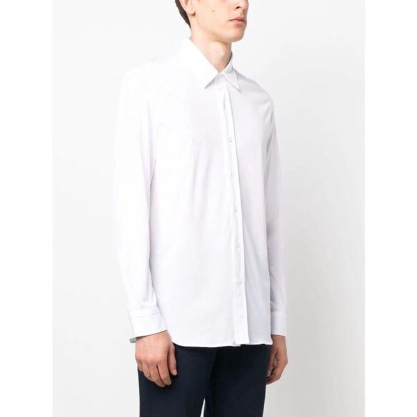 White Long-Sleeved Cotton Shirt