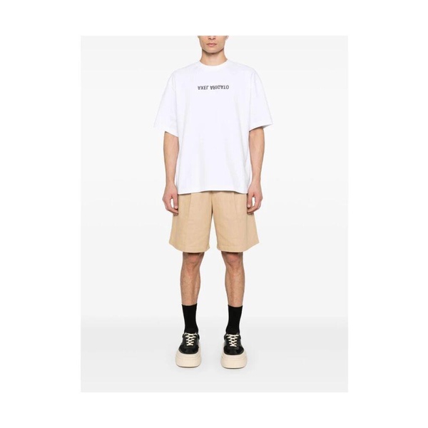 White Logo Print Crew Neck T-shirt