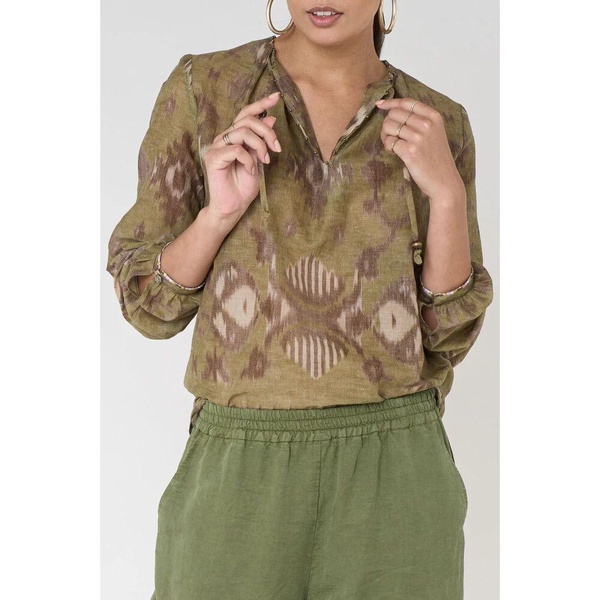 Green Cotton Printed Shirt