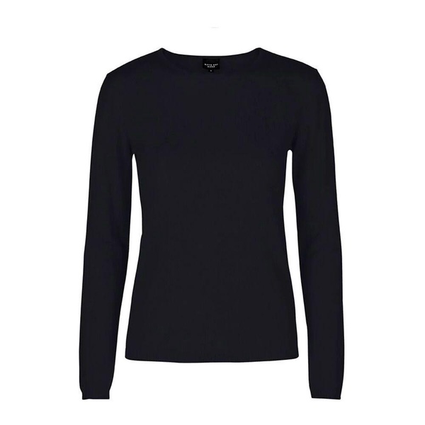 Black Merino Wool Knit Blouse
