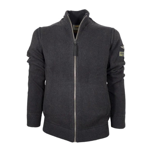 Mens Full Zip Sweater with Dedicated Aviation Patches