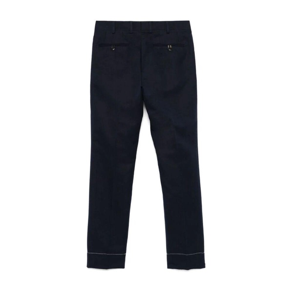 Blue Oxford Pants with Hook and Zipper