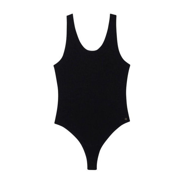 Black Scoop Neck Sleeveless Bodysuit