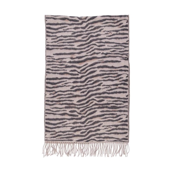 Zebra Print Fringe Scarf