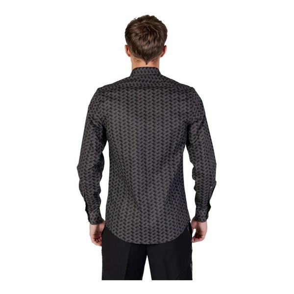 Grey Button-Up Shirt Men Fall/Winter