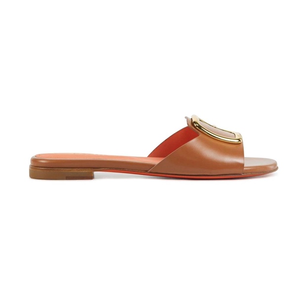 Cognac Leather Slippers